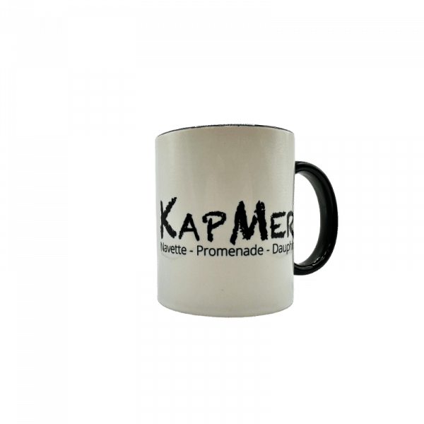 Mug KapMer Bicolore Noir en céramique vue de coté