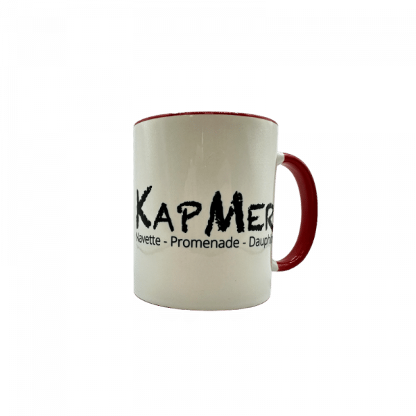 Mug KapMer Bicolore rouge en céramique vue de coté