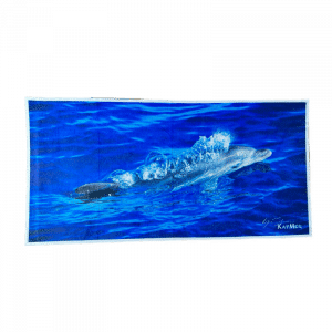 Serviette Dauphin n°3, un dauphin vient respirer à la surface. KapMer - Découverte du Vivant