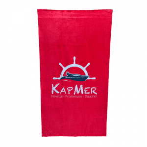 Serviette KapMer Rouge avec le logo blanc